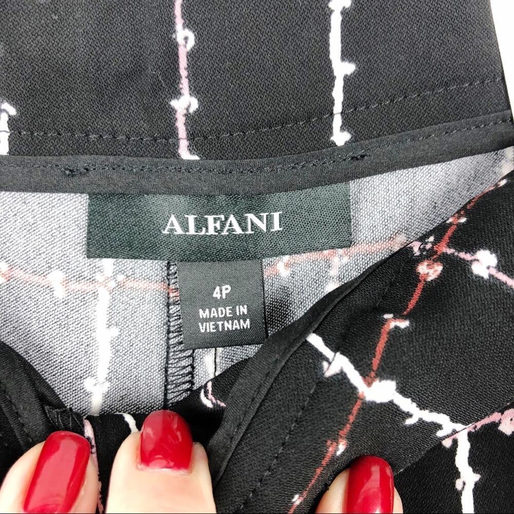 Alfani Art Blossom Checkered Culotte Pants Size 4P - Picture 13 of 15